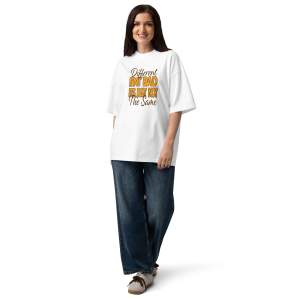 Different Isn't Bad Unisex organic oversized high neck t-shirt