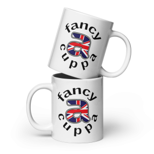 Fancy A Cuppa Union Jack White glossy mug