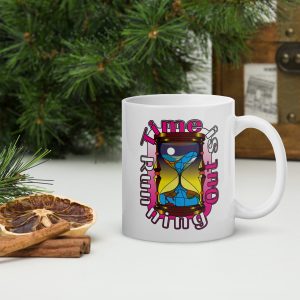 Time Is/Pink White glossy mug