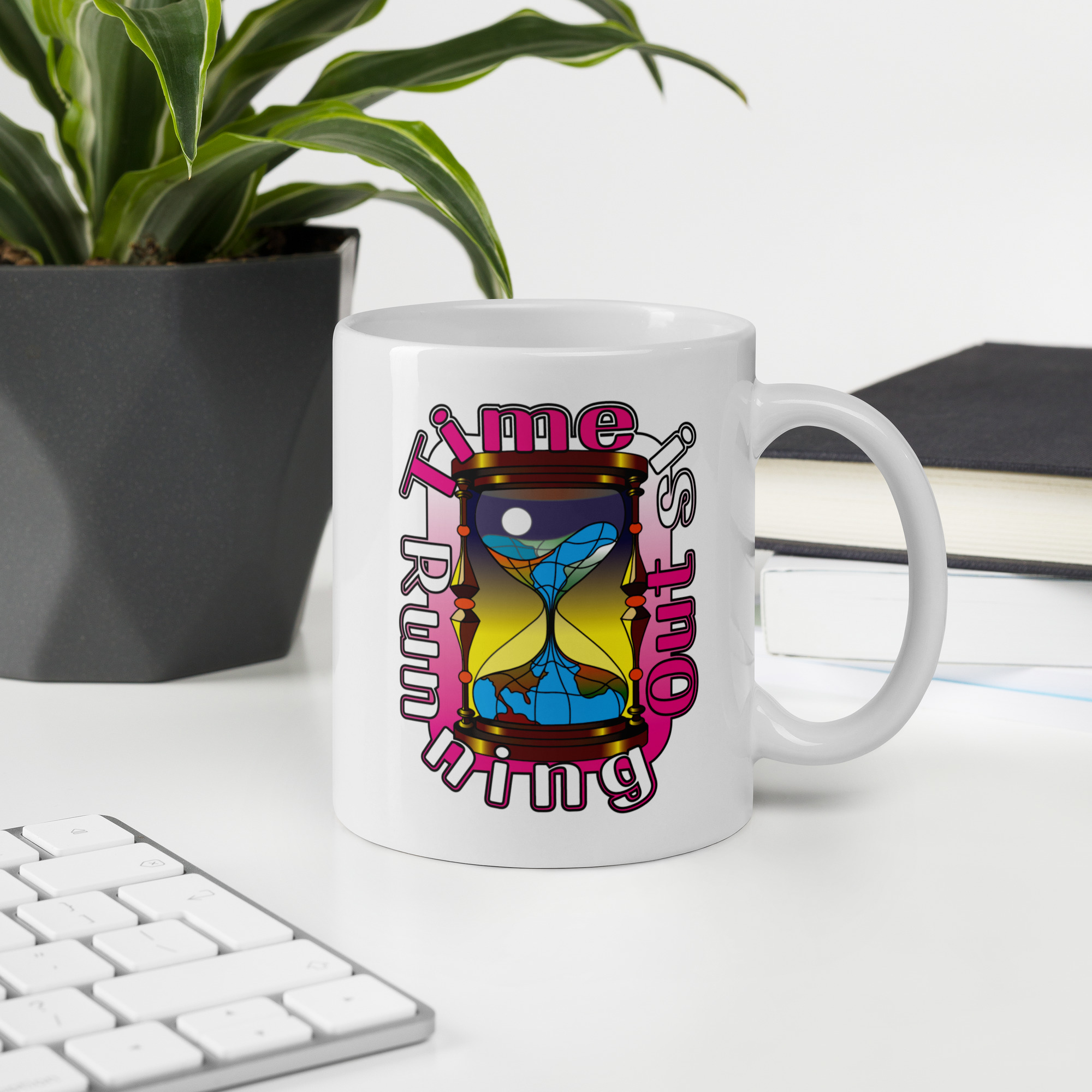Time Is/Pink White glossy mug - Image 2